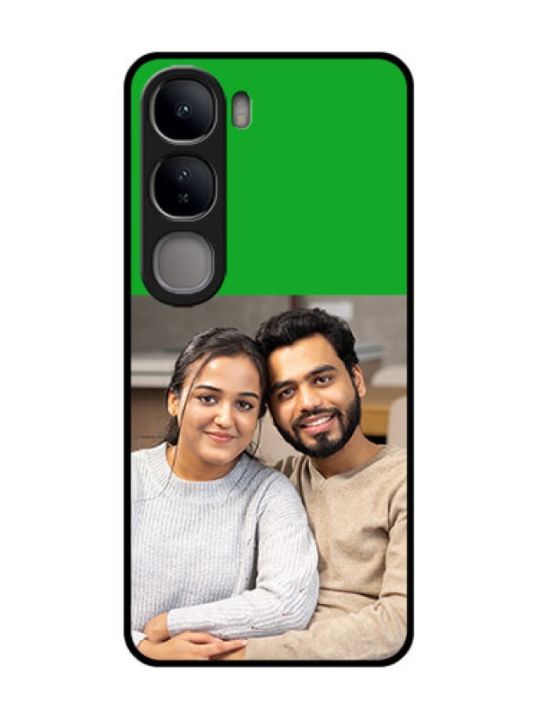 Custom Vivo Y300 5G Custom Glass Phone CaseGreen Pattern Design