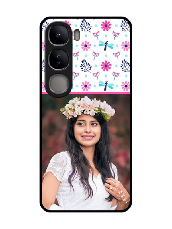 Custom Vivo Y300 5G Custom Glass Phone CaseColorful Flower Design