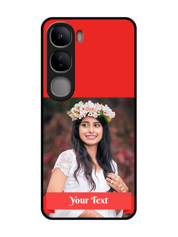 Custom Vivo Y300 5G Custom Glass Phone CaseSimple Red Color Design