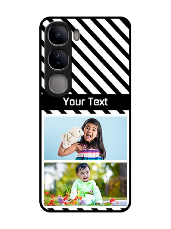 Custom Vivo Y300 5G Custom Glass Phone CaseBlack And White Stripes Design