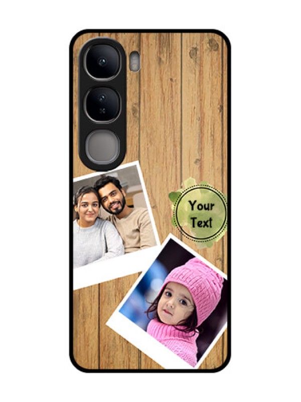 Custom Vivo Y300 5G Custom Glass Phone CaseWooden Texture Design