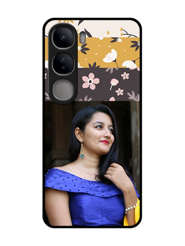 Custom Vivo Y300 5G Custom Glass Phone CaseStylish Floral Design