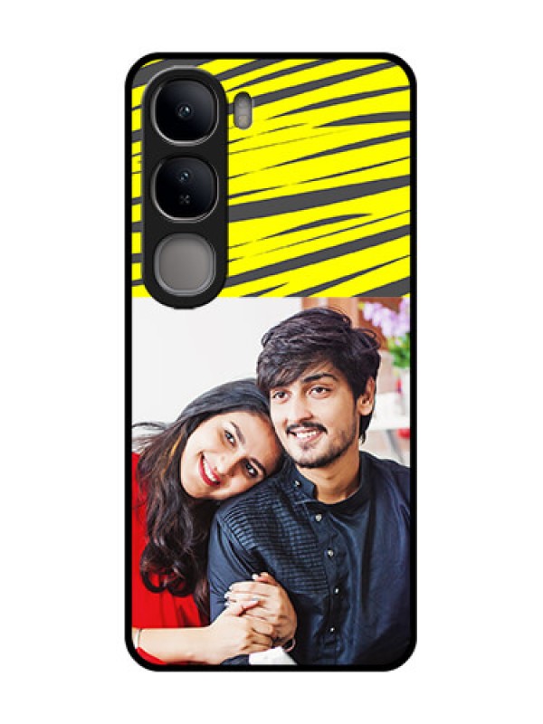 Custom Vivo Y300 5G Custom Glass Phone CaseYellow Abstract Design