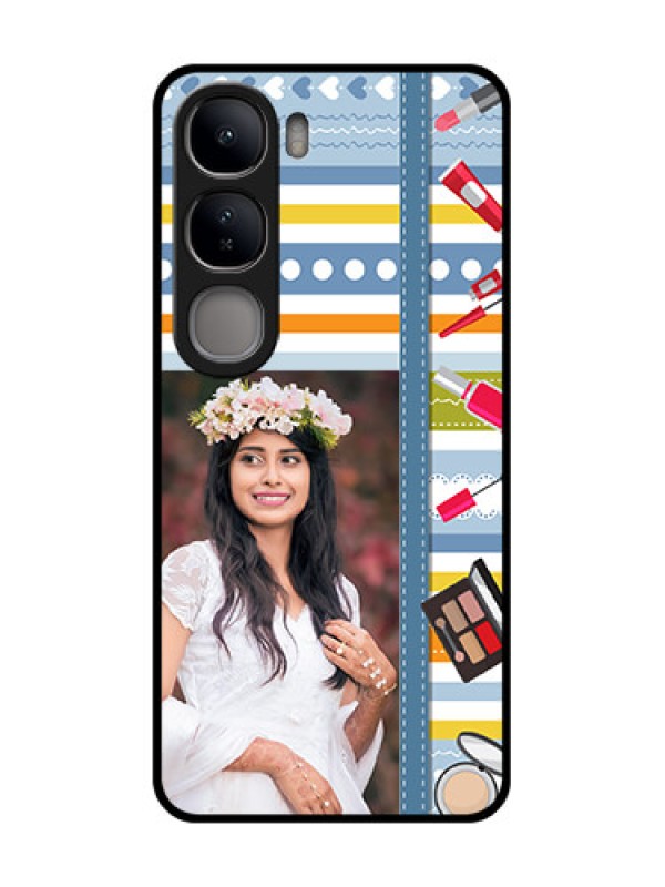 Custom Vivo Y300 5G Custom Glass Phone CaseMakeup Icons Design