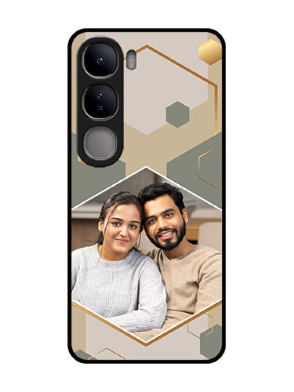 Custom Vivo Y300 5G Custom Glass Phone CaseStylish Hexagon Pattern Design