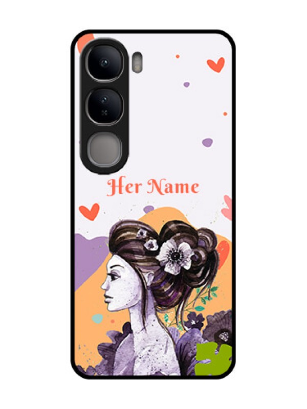 Custom Vivo Y300 5G Custom Glass Phone CaseWoman And Nature Design