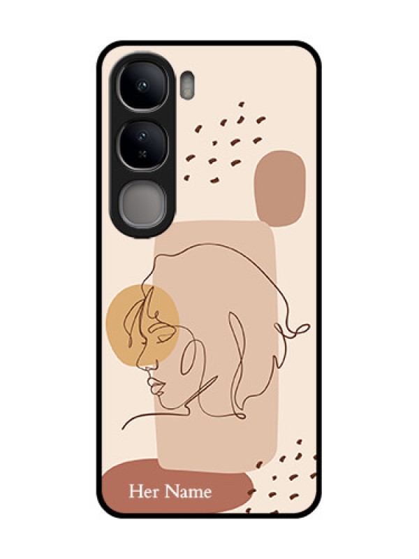 Custom Vivo Y300 5G Custom Glass Phone CaseCalm Woman Line Art Design