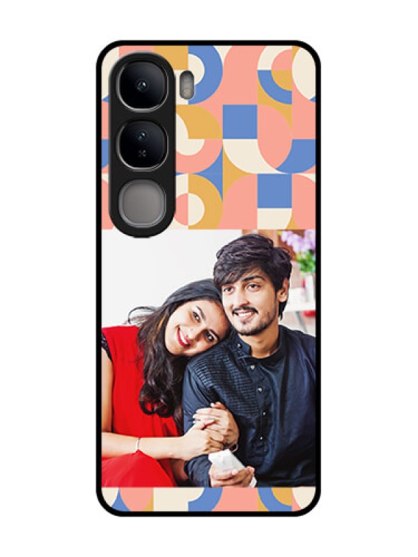 Custom Vivo Y300 5G Custom Glass Phone CaseSemi - Circle Maze Pattern Design