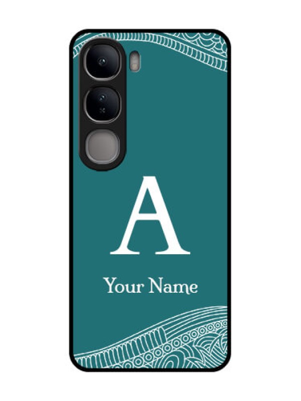 Custom Vivo Y300 5G Custom Glass Phone CaseLine Art Pattern With Custom Name Design