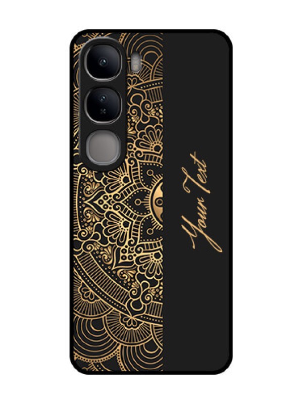 Custom Vivo Y300 5G Custom Glass Phone CaseMandala Art With Custom Text Design