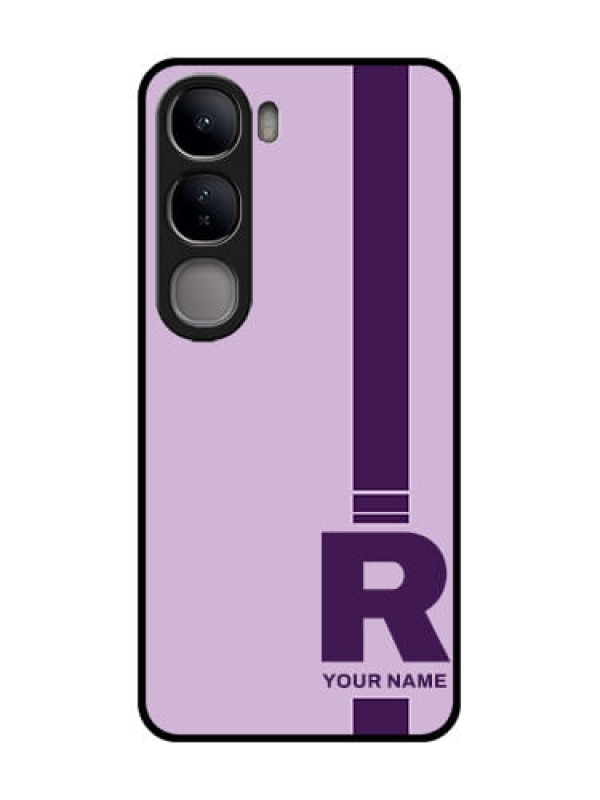 Custom Vivo Y300 5G Custom Glass Phone CaseSimple Dual Tone Stripe With Name Design