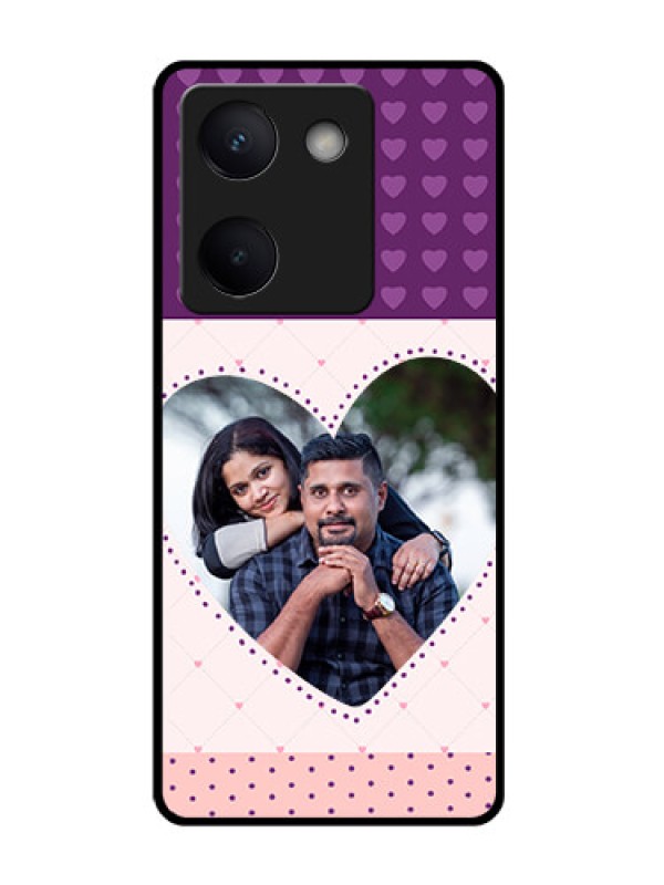 Custom Vivo Y300 Plus 5G Custom Glass Phone Case - Violet Love Dots Design