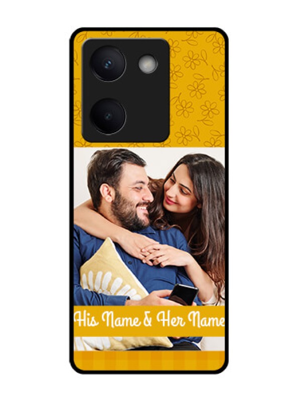 Custom Vivo Y300 Plus 5G Custom Glass Phone Case - Yellow Floral Design