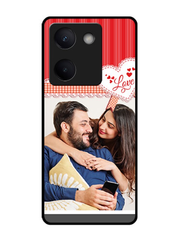 Custom Vivo Y300 Plus 5G Custom Glass Phone Case - Red Love Pattern Design