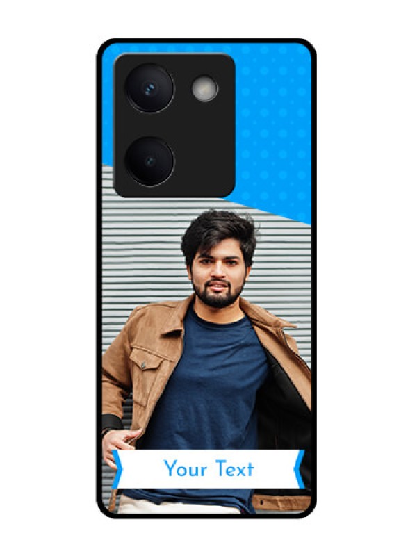 Custom Vivo Y300 Plus 5G Custom Glass Phone Case - Simple Blue Color Design