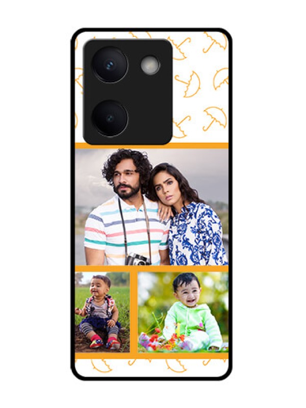Custom Vivo Y300 Plus 5G Custom Glass Phone Case - Yellow Pattern Design
