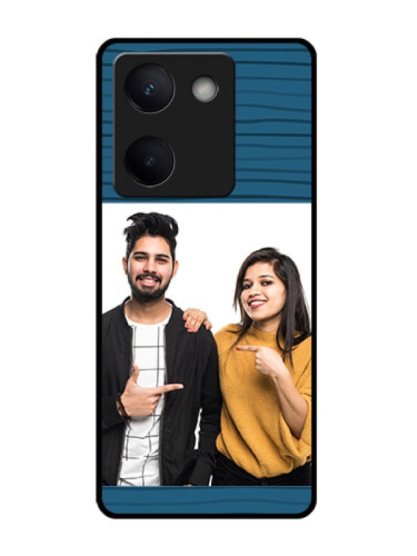 Custom Vivo Y300 Plus 5G Custom Glass Phone Case - Blue Pattern Cover Design