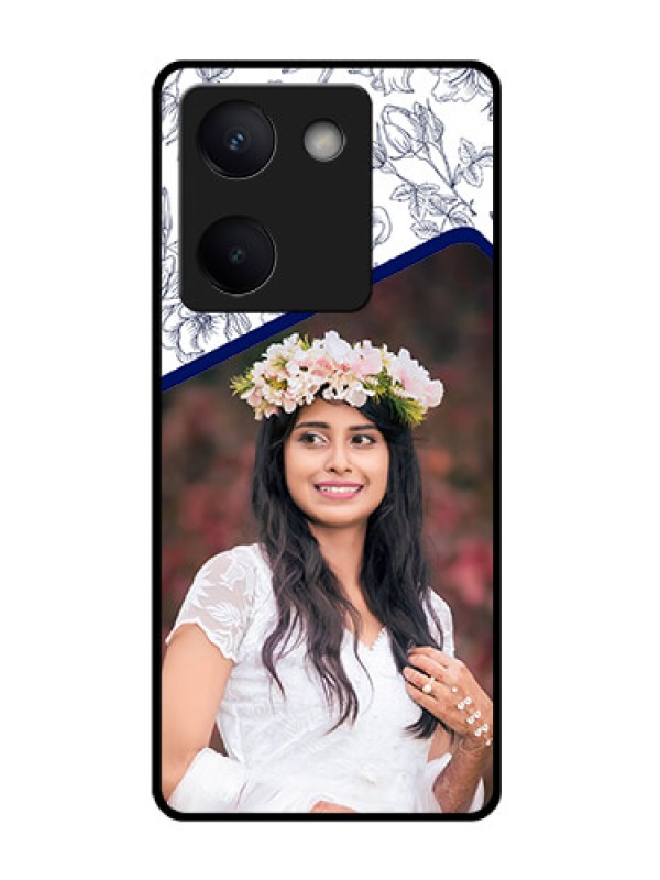 Custom Vivo Y300 Plus 5G Custom Glass Phone Case - Classy Floral Design