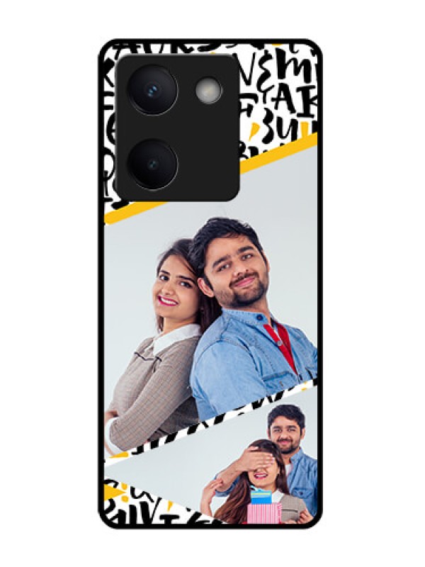 Custom Vivo Y300 Plus 5G Custom Glass Phone Case - Letters Pattern Design