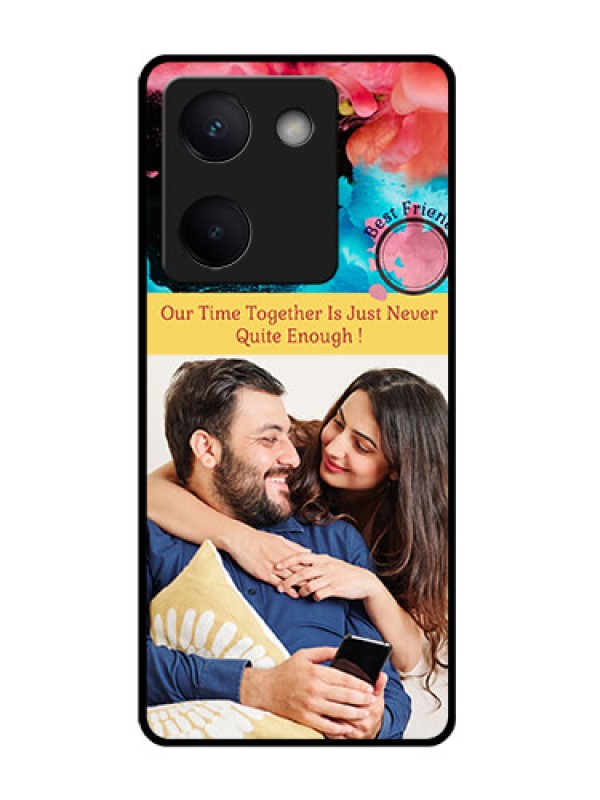Custom Vivo Y300 Plus 5G Custom Glass Phone Case - Quote With Acrylic Painting Design