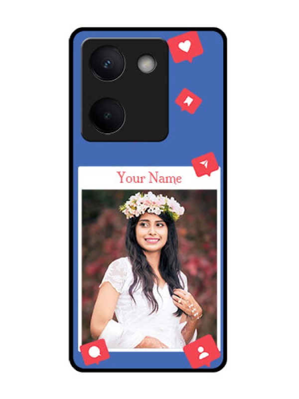 Custom Vivo Y300 Plus 5G Custom Glass Phone Case - Like Share And Comment Design