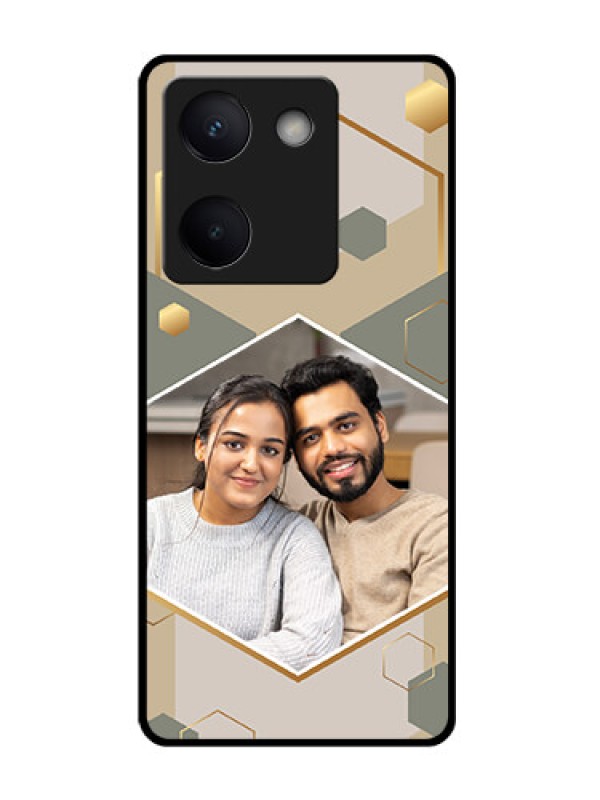 Custom Vivo Y300 Plus 5G Custom Glass Phone Case - Stylish Hexagon Pattern Design