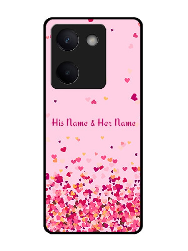 Custom Vivo Y300 Plus 5G Custom Glass Phone Case - Floating Hearts Design