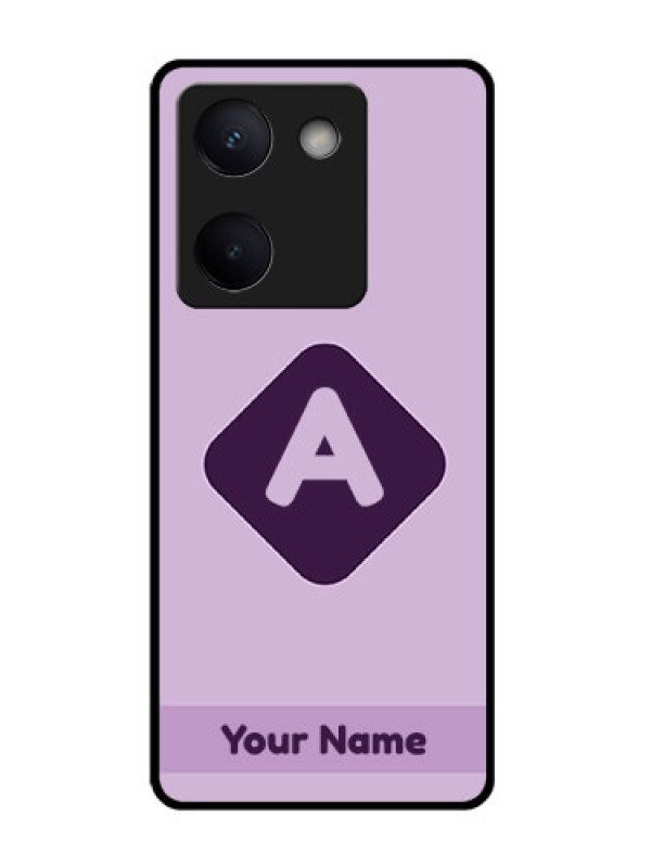 Custom Vivo Y300 Plus 5G Custom Glass Phone Case - Custom Letter In Curved Badge Design