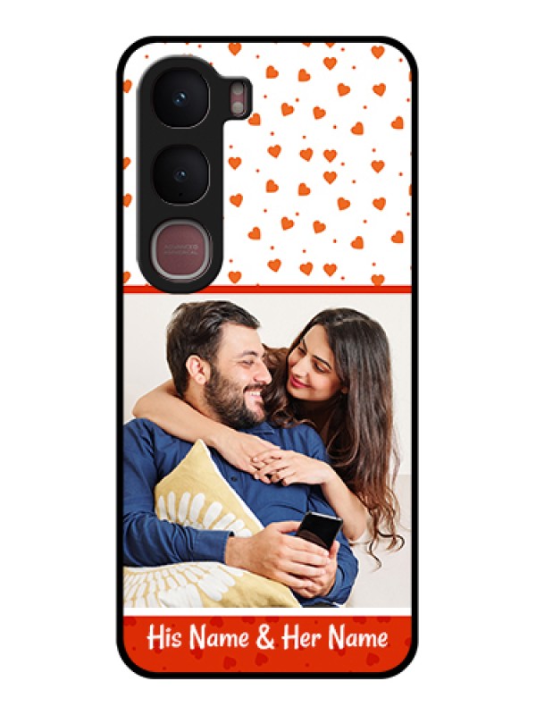Custom Vivo Y31 5G Custom Glass Phone Case - Orange Love Symbol Design