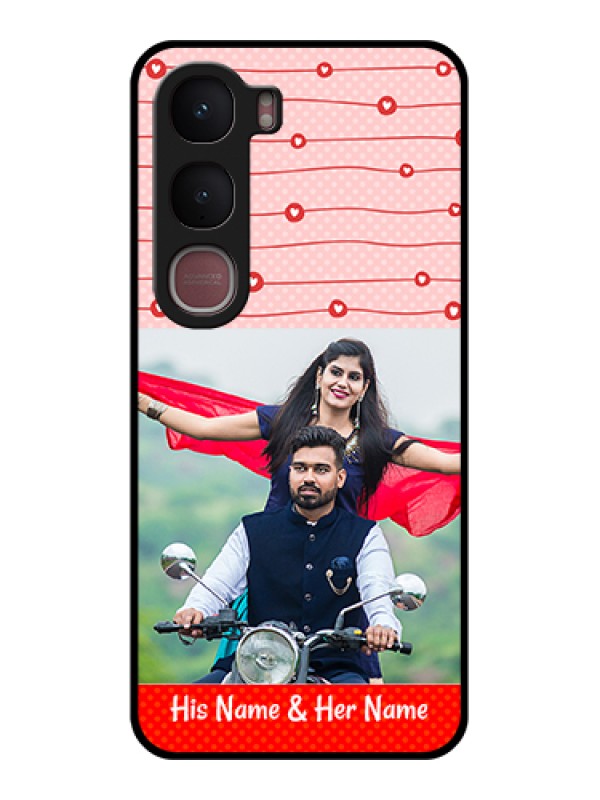 Custom Vivo Y31 5G Custom Glass Phone Case - Red Pattern Case Design