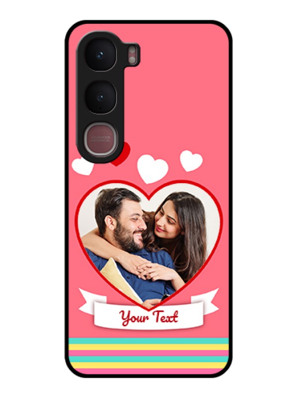 Custom Vivo Y31 5G Custom Glass Phone Case - Love Shapes Doodle Design