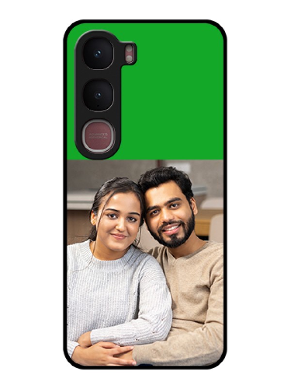 Custom Vivo Y31 5G Custom Glass Phone Case - Green Pattern Design