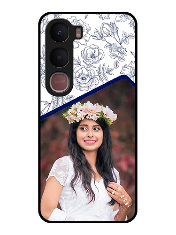 Custom Vivo Y31 5G Custom Glass Phone Case - Classy Floral Design