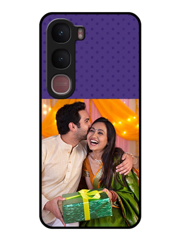 Custom Vivo Y31 5G Custom Glass Phone Case - Violet Colored Pattern Design