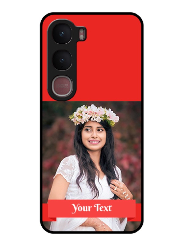 Custom Vivo Y31 5G Custom Glass Phone Case - Simple Red Color Design
