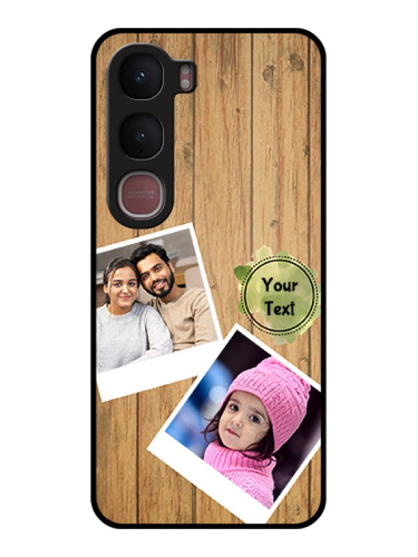 Custom Vivo Y31 5G Custom Glass Phone Case - Wooden Texture Design