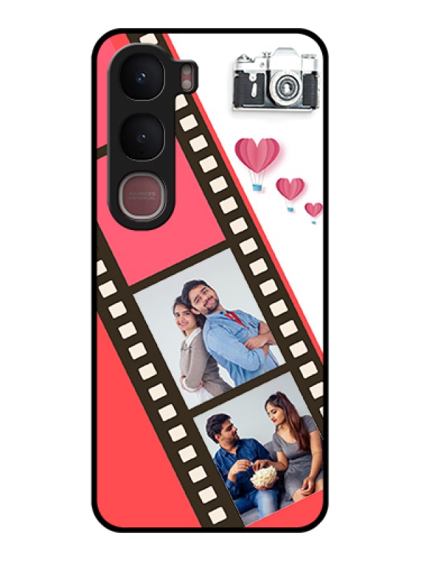 Custom Vivo Y31 5G Custom Glass Phone Case - 3 Image Holder With Film Reel