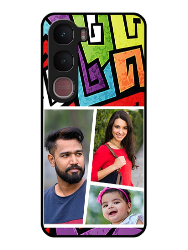 Custom Vivo Y31 5G Custom Glass Phone Case - Graffiti Pattern Design