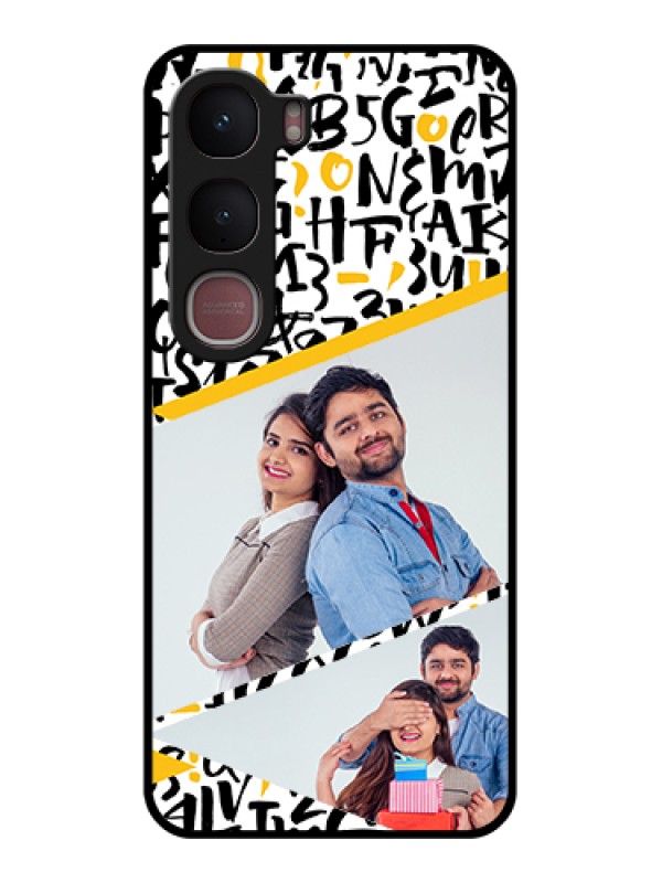 Custom Vivo Y31 5G Custom Glass Phone Case - Letters Pattern Design