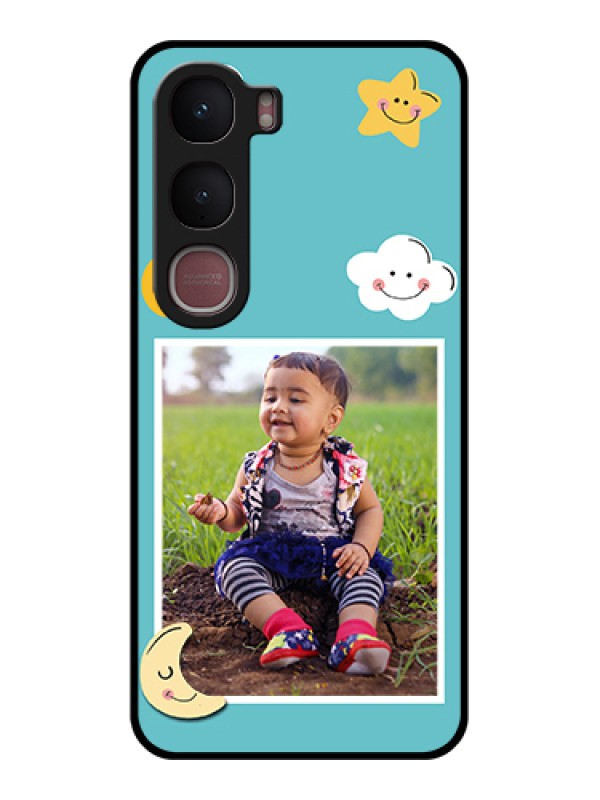 Custom Vivo Y31 5G Custom Glass Phone Case - Smiley Kids Stars Design