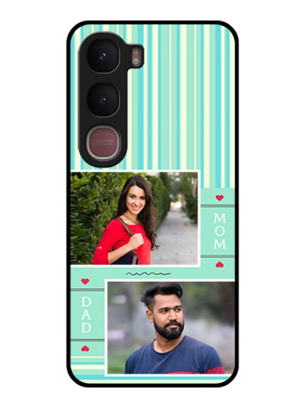 Custom Vivo Y31 5G Custom Glass Phone Case - Mom & Dad Pic Design