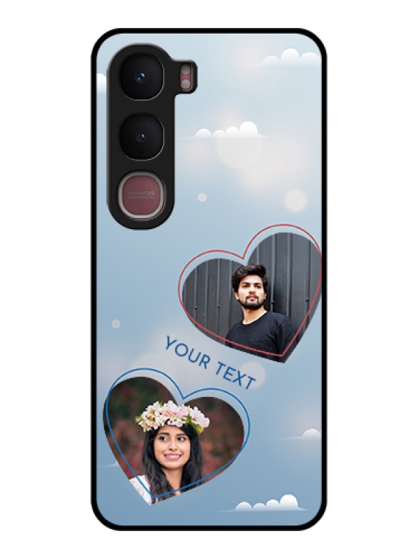 Custom Vivo Y31 5G Custom Glass Phone Case - Blue Color Couple Design