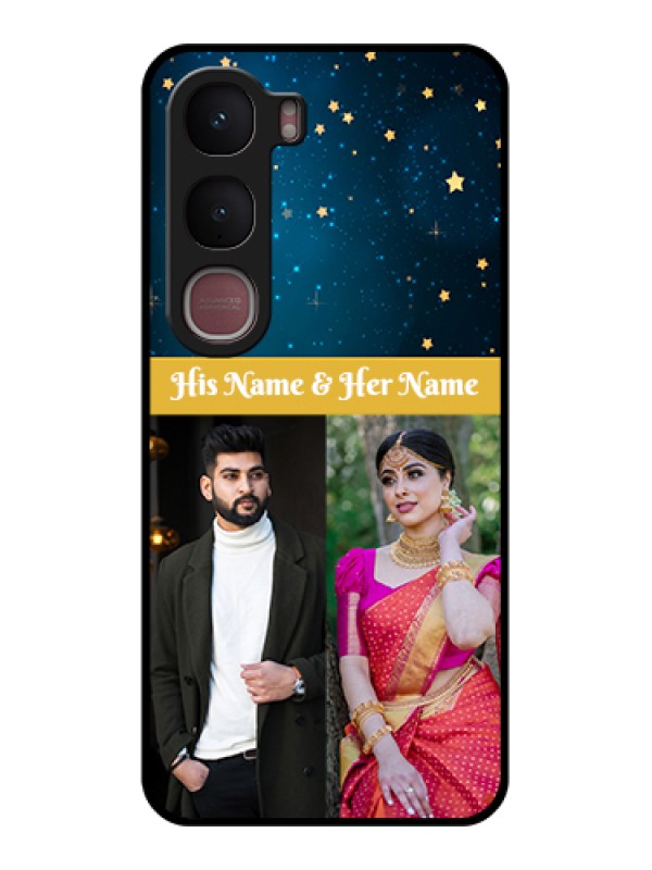 Custom Vivo Y31 5G Custom Glass Phone Case - Galaxy Stars Backdrop Design