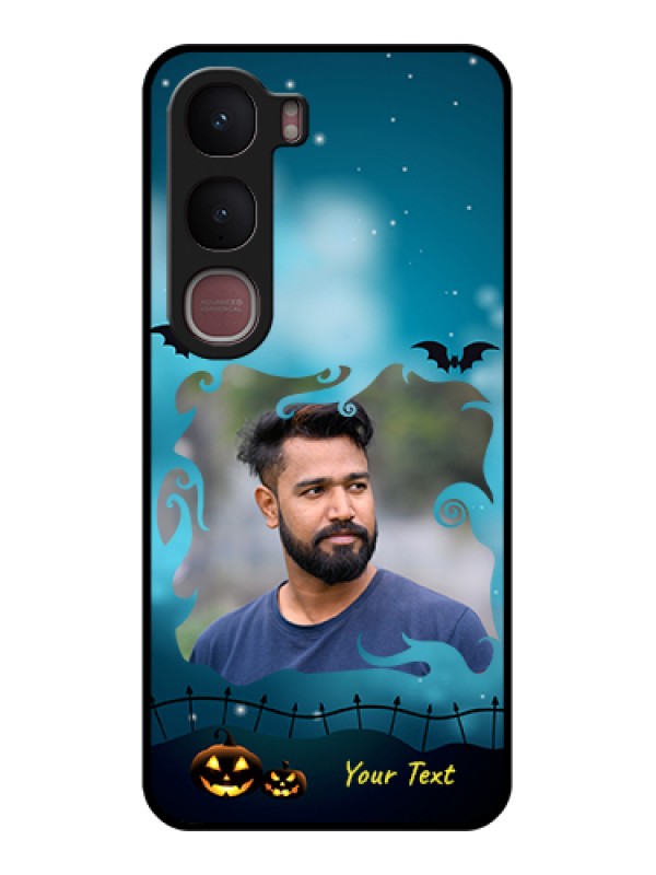 Custom Vivo Y31 5G Custom Glass Phone Case - Halloween Frame Design