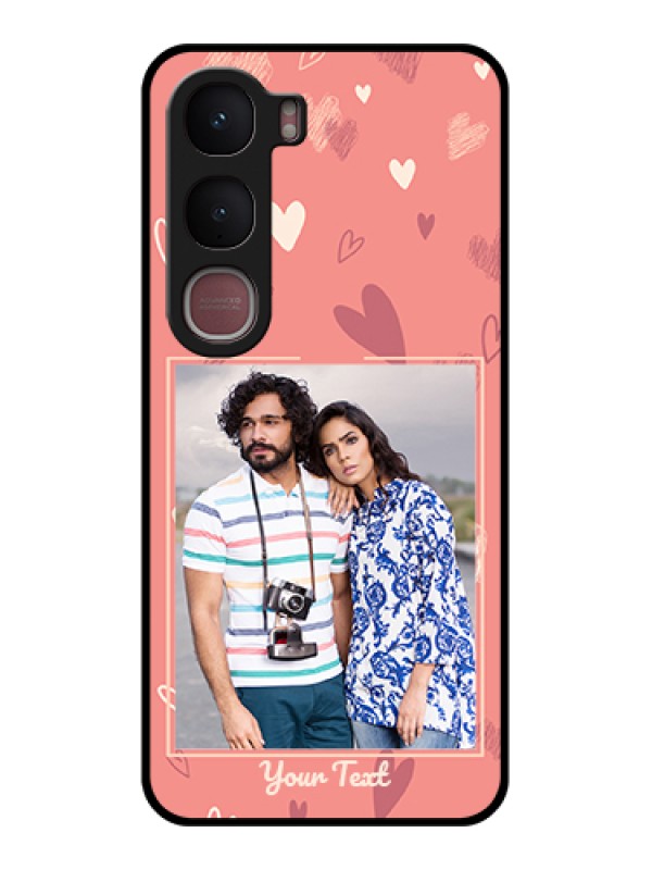 Custom Vivo Y31 5G Custom Glass Phone Case - Love Doodle Art Design