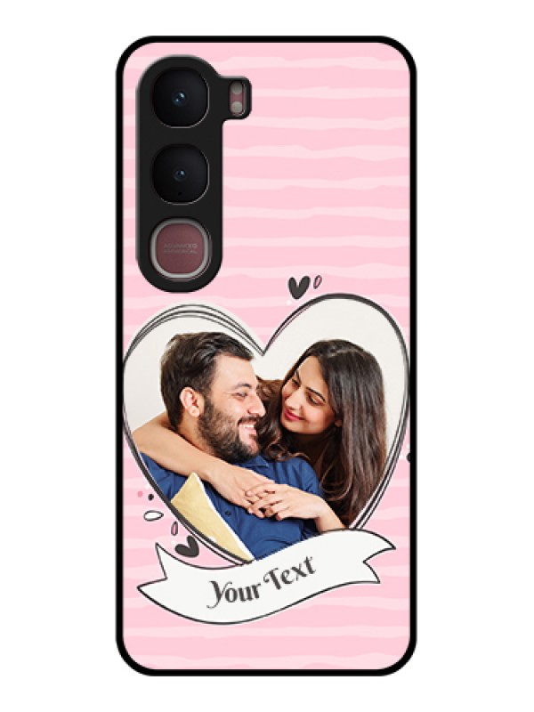 Custom Vivo Y31 5G Custom Glass Phone Case - Vintage Heart Design