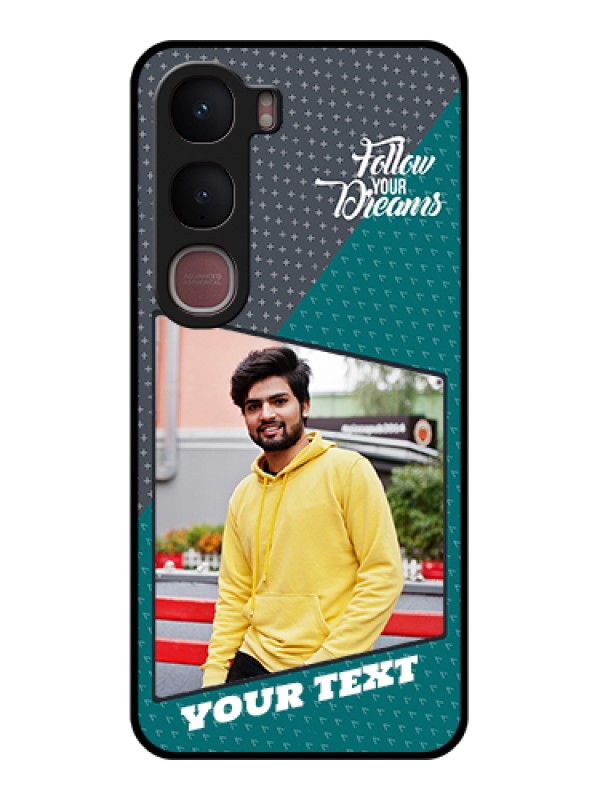 Custom Vivo Y31 5G Custom Glass Phone Case - Background Pattern Design With Quote