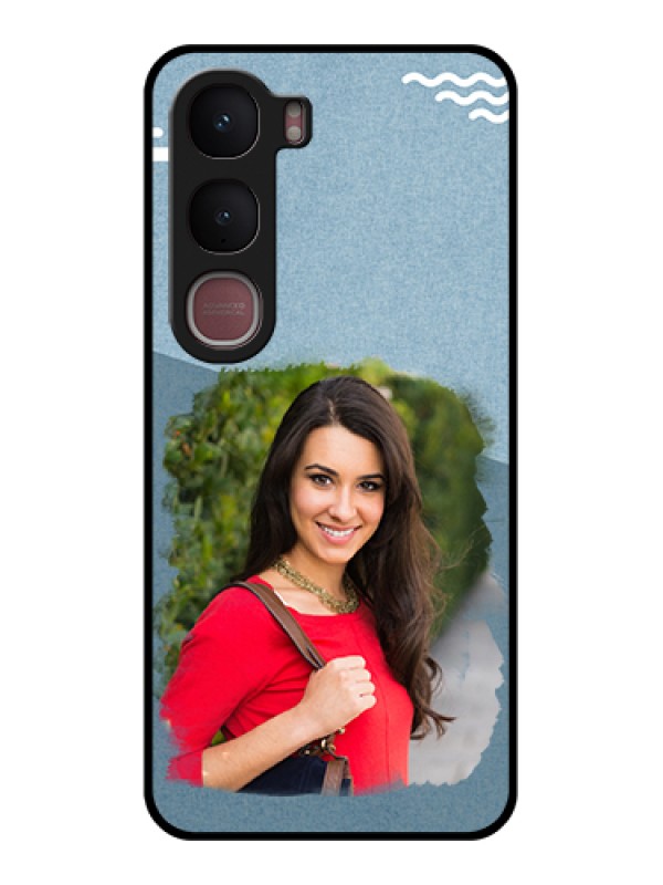 Custom Vivo Y31 5G Custom Glass Phone Case - Grunge Line Art Design