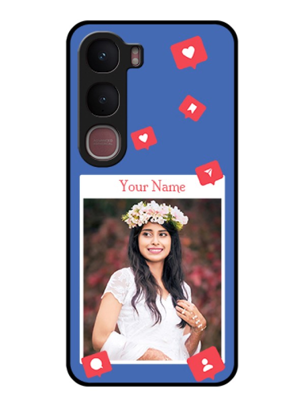 Custom Vivo Y31 5G Custom Glass Phone Case - Like Share And Comment Design