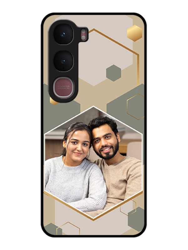 Custom Vivo Y31 5G Custom Glass Phone Case - Stylish Hexagon Pattern Design